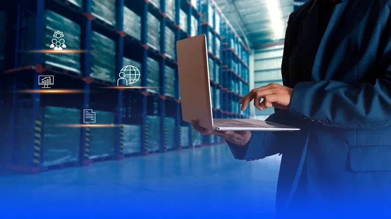 man clicking on laptop